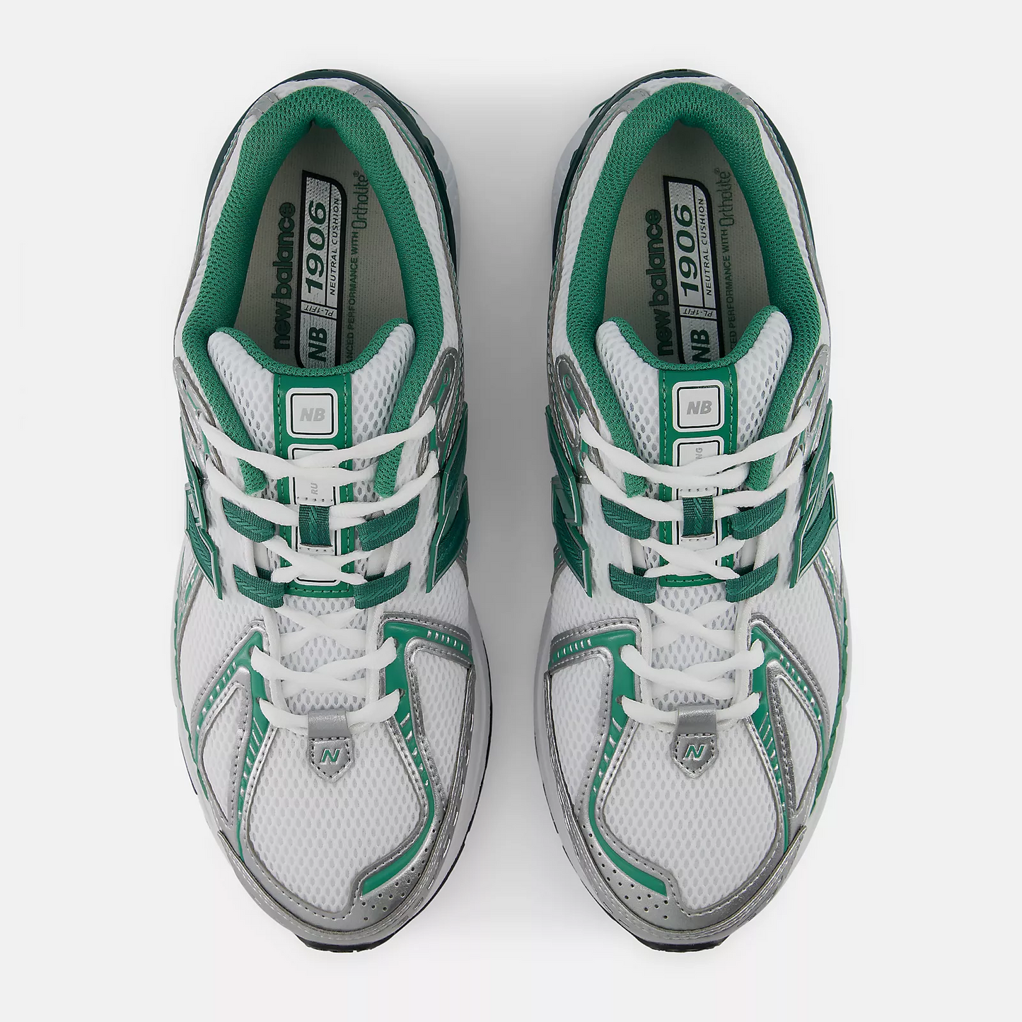 New Balance 1906R White with Nordic Green