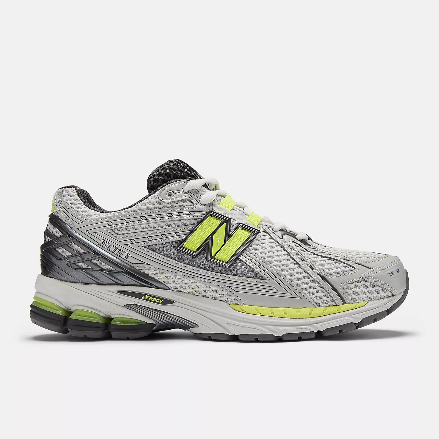 New Balance 1906R Light Silver Metallic with Alkaline Green