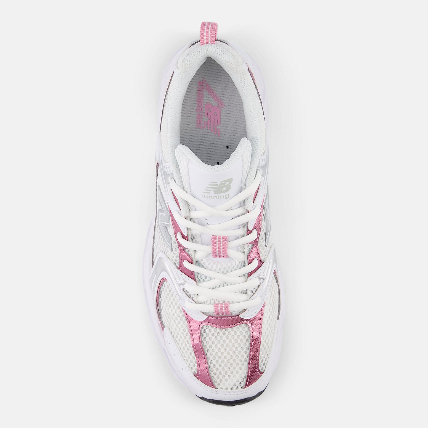 New Balance 530 White With Pink Sugar And Silver Metallic