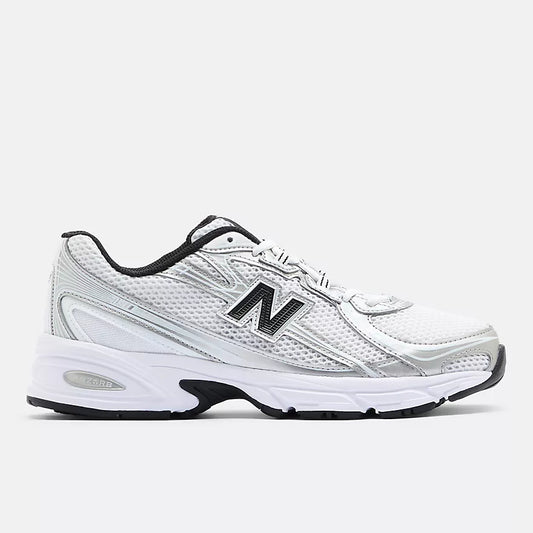 New Balance 740  White with Metallic Silver and Black