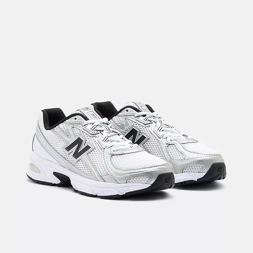 New Balance 740  White with Metallic Silver and Black