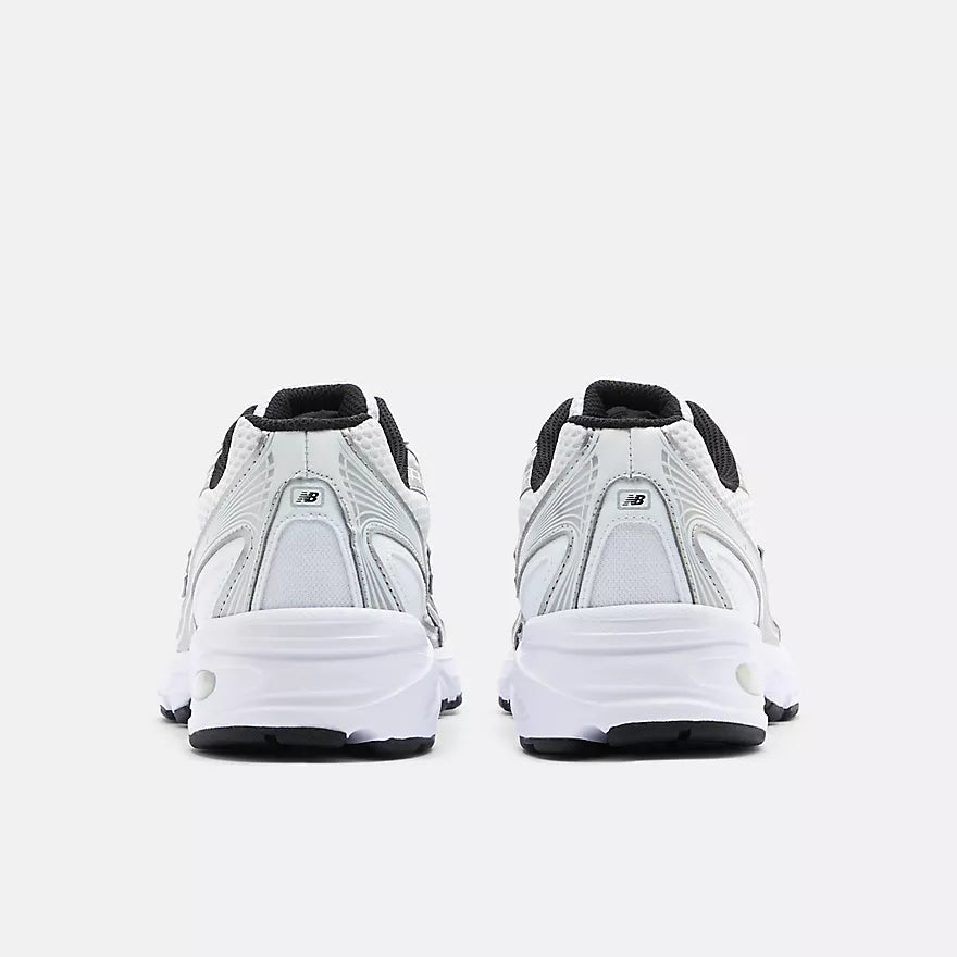 New Balance 740  White with Metallic Silver and Black