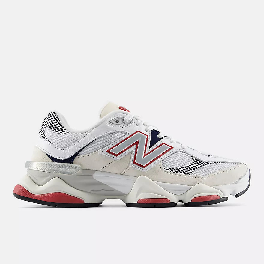 New Balance 9060 White with Shadow Red