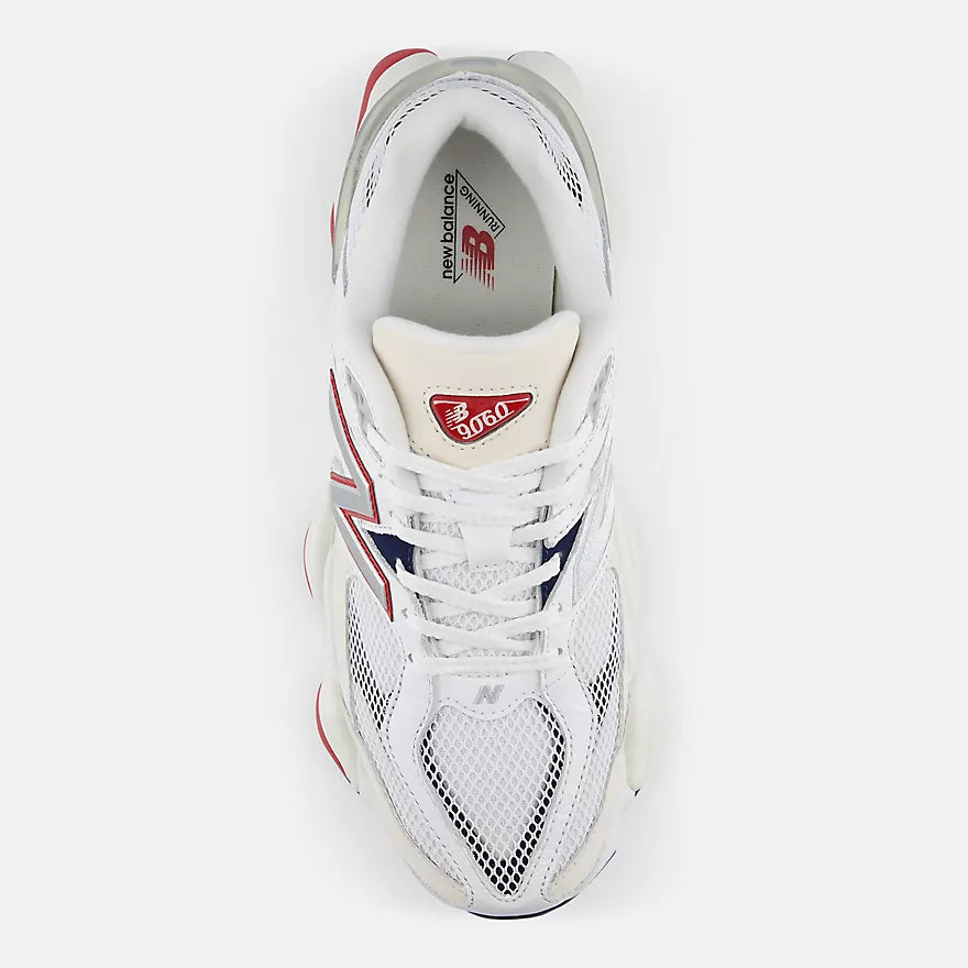 New Balance 9060 White with Shadow Red
